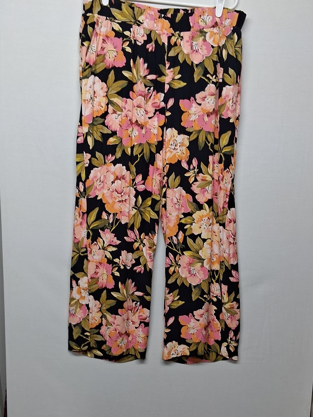 LOFT Wide-Leg Pants with Pink Floral Print